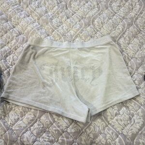 Juicy Couture Cream Rhinestone Logo Women's Shorts